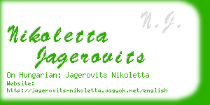 nikoletta jagerovits business card